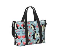 I Love Penguins Print Carry On Overnight Bag,Travel Duffel Bag,Personal Item Bag,for Travel, Gym Sports Weekender