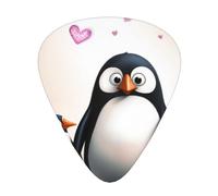 I Love Penguins Print Guitar Picks 12-Pack - Assorted Thickness Picks (0.46mm, 0.71mm, 0.96mm) with Storage Box & Assorted Unique Design for Acoustic, Electric, Bass, and Ukulele Players