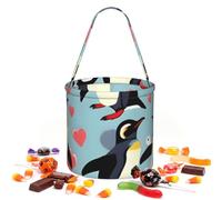 I Love Penguins Print Handheld Candy Snacks Bag Halloween | Round Party Candy Tea Weddings Graduation Shopping Holiday Celebrations