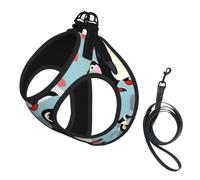 I Love Penguins Print Reflective No Choke Pet Vest Harness,Adjustable Soft Padded Dog Harness With Easy Control Handle