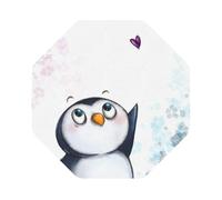 I Love Penguins Printed Coasters Set of 6, Tabletop Protection Leather Coasters for Cup Drinks Coffee Pads Beer Bar Mat Gifts, Octagon