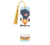 I Love Penguins Printed Metal Bookmarks M - Gold Lightweight Aluminium Book Marker for Books, Journals & Gifts, Ideal Book Lovers, Holiday Decor & Crafts