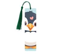 I Love Penguins Printed Metal Bookmarks S - Dark Green Lightweight Aluminium Book Marker for Books, Journals & Gifts, Ideal Book Lovers, Holiday Decor & Crafts