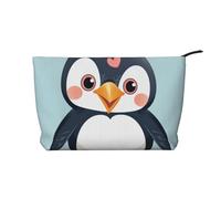 I Love Penguins Prints Corduroy Makeup Bag for Women Girls, Spacious Travel Cosmetic Organiser for Make-up, Toiletries & Essentials