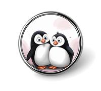 I Love Penguins Round Aluminum Alloy Pin Badge Lapel Pin