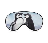 I Love Penguins Sleep Mask for Women Men, Soft Eye Mask with Adjustable Strap for Sleeping, Light Blocking Travel Blindfold for Nap Comfortable Eye Cover for Home Office