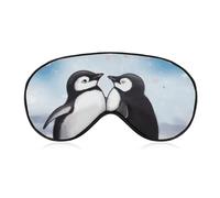 I Love Penguins Travel Eye Mask Blackout Eye Mask for Sleeping Airplane Eyemask with Adjustable Strap Sleep Masks for Women Men Soft Night Blindfold Eyemask