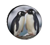 I Love Penguins Universal Trailer Tire Cover Waterproof Wheel Cover for Trailers Trucks RVs SUV 24-36 Inch (Fits 24" Diameter Wheels)
