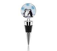 I Love Penguins Wine Bottles Stoppers Zinc-Alloy Silicones Reusable Wine Corks Leak Proof Keep Fresh Suitable for Beverage Decor Holiday Christmas Party Supplies
