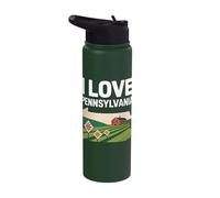 I Love Pennsylvania Barn and Fields Graphic Stainless Steel Insulated Water Bottle