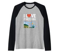 I Love Pennsylvania Liberty Bell Fields Raglan Baseball Tee