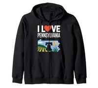 I Love Pennsylvania Liberty Bell Fields Zip Hoodie