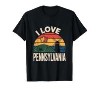 I Love Pennsylvania Scenic Heritage Landscape Value Graphic T-Shirt, Men, Black, S