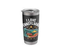 I Love Pennsylvania State Pride Artwork Stainless Steel Insulated Tumbler