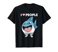 I Love People Sarcasm Shark Fish Maneater Shark Lover Funny Value Graphic T-Shirt