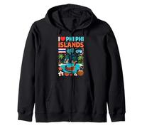 I Love Phi Phi Islands Thailand Travel Souvenir Zip Hoodie