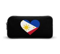 I Love Philippines Filipino Flag Heart Pencil Case Cute Pen Pouch Cosmetic Bag Pecil Box Organizer for Travel Office