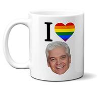 I Love Phillip Schofield Rainbow Heart White Background 11oz Mug