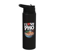 I Love Pho Enthusiast Delight Stainless Steel Insulated Water Bottle