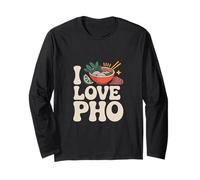 I Love Pho Vietnamese Noodle Soup Bowl Art Long Sleeve T-Shirt