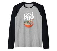 I Love Pho Vietnamese Noodle Soup Raglan Baseball Tee
