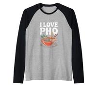 I Love Pho Vietnamese Noodle Soup Raglan Baseball Tee