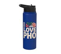 I Love Pho Vietnamese Noodle Soup Stainless Steel Insulated Water Bottle