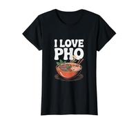 I Love Pho Vietnamese Noodle Soup Value Graphic T-Shirt, Women, Black, S