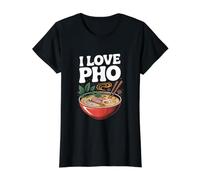 I Love Pho Vietnamese Soup Design Value Graphic T-Shirt, Women, Black, M