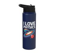 I Love Physics Apple Galaxy Science Stainless Steel Insulated Water Bottle