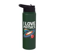 I Love Physics Apple Galaxy Science Stainless Steel Insulated Water Bottle
