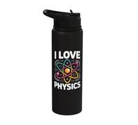 I Love Physics Atom Design Quantum Equations Energy Stainless Steel Insulated Water Bottle