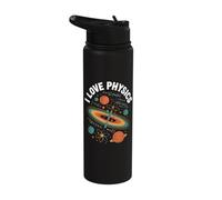 I Love Physics Atom Planets Formula Universe Stainless Steel Insulated Water Bottle