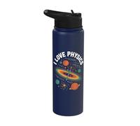I Love Physics Atom Planets Formula Universe Stainless Steel Insulated Water Bottle