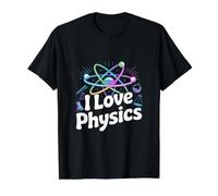 I Love Physics Atom Science Chemistry Fun Value Graphic T-Shirt, Men, Black, S