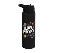 I Love Physics Atomic Planets Design Stainless Steel Insulated Water Bottle
