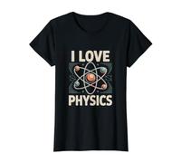 I Love Physics Atomic Science Lovers Value Graphic T-Shirt, Women, Black, M
