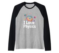 I Love Physics Cosmic Enthusiast Raglan Baseball Tee