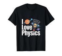 I Love Physics Cosmic Planetary Enthusiast Value Graphic T-Shirt, Men, Black, XL