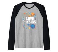 I Love Physics Cosmic Planets Design Raglan Baseball Tee