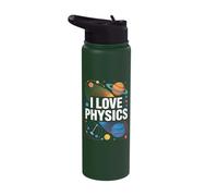 I Love Physics Cosmic Planets Design Stainless Steel Insulated Water Bottle