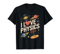 I Love Physics Cosmic Universe Science Enthusiast Value Graphic T-Shirt, Men, Black, S