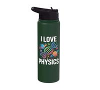I Love Physics DNA Planets Science Fun Stainless Steel Insulated Water Bottle