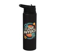 I Love Physics Enthusiast Equation Gears Stainless Steel Insulated Water Bottle