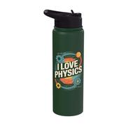 I Love Physics Enthusiast Equation Gears Stainless Steel Insulated Water Bottle