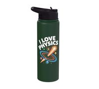 I Love Physics Enthusiast Universe Stainless Steel Insulated Water Bottle