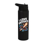 I Love Physics Enthusiast Universe Stainless Steel Insulated Water Bottle