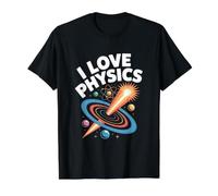 I Love Physics Enthusiast Universe Value Graphic T-Shirt, Men, Black, XL