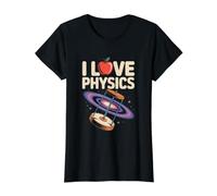 I Love Physics Galaxy Hourglass Value Graphic T-Shirt, Women, Black, M