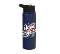 I Love Physics Galaxy Planets Astronomy Stainless Steel Insulated Water Bottle